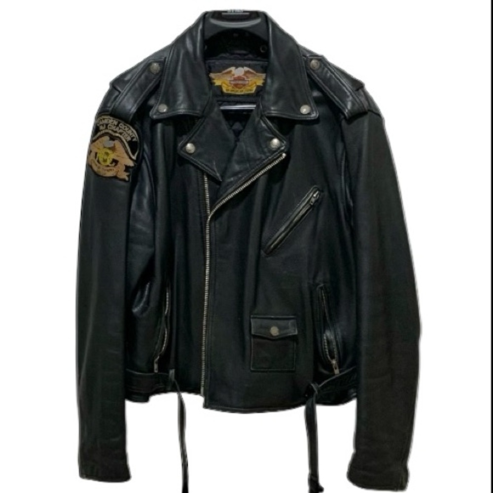 Harley Davidson Hand Painted Insulated Leather Jacket Big/Tall 48R VTG RARE FIND - Picture 4 of 16